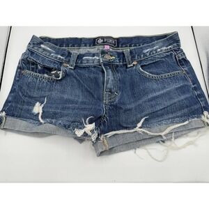 Victoria's Secret PINK Shorts 6 Jean Ultra Low Rise Micro Shortie Y2K EUC A13